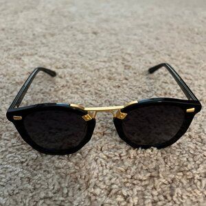 KREWE Beau Nylon Sunglasses (Black/ 24KGold) Polarized